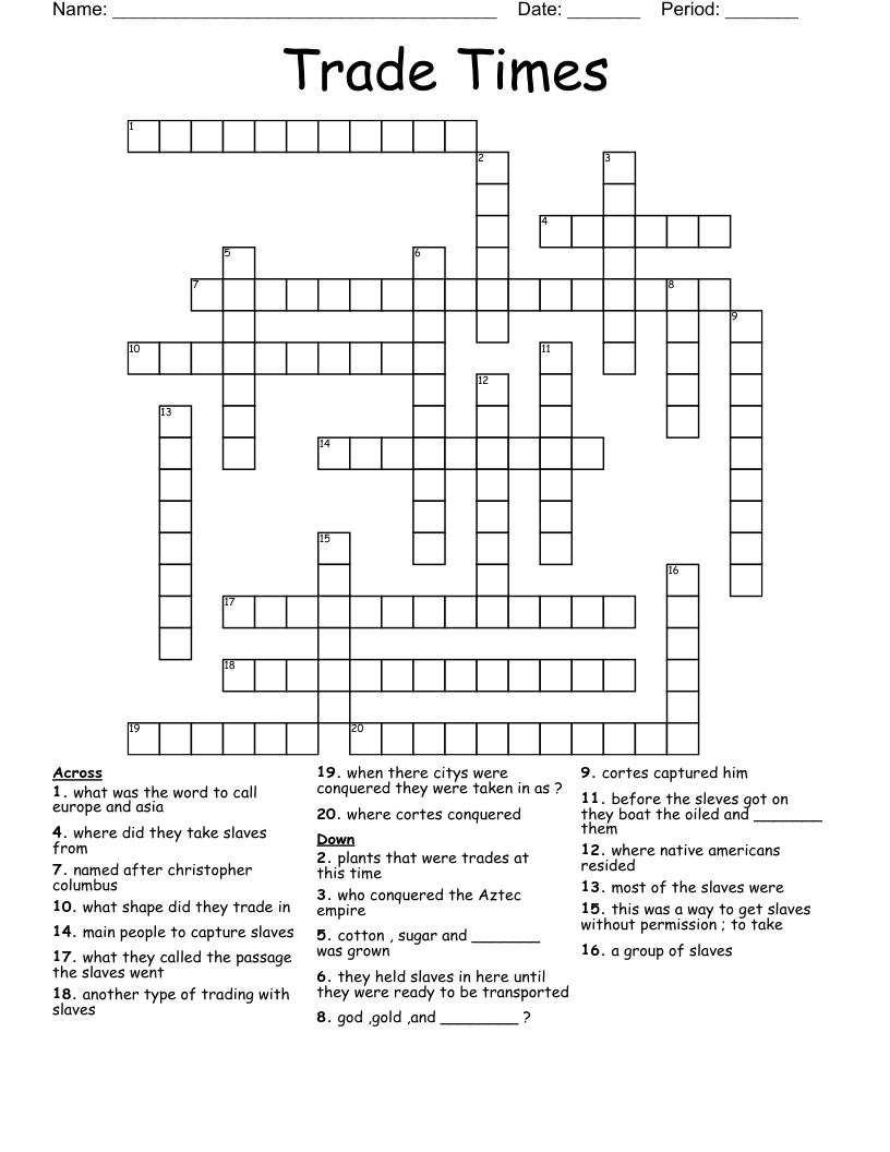 Trade Times Crossword