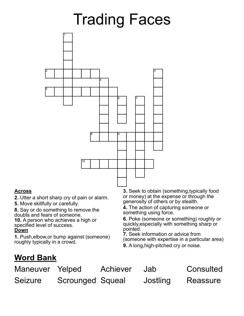 Trading Faces Crossword