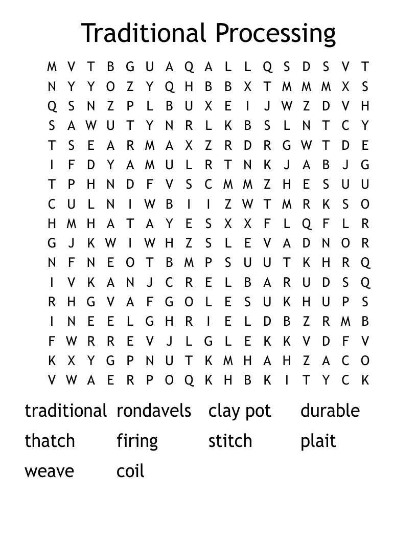Traditional Processing Word Search