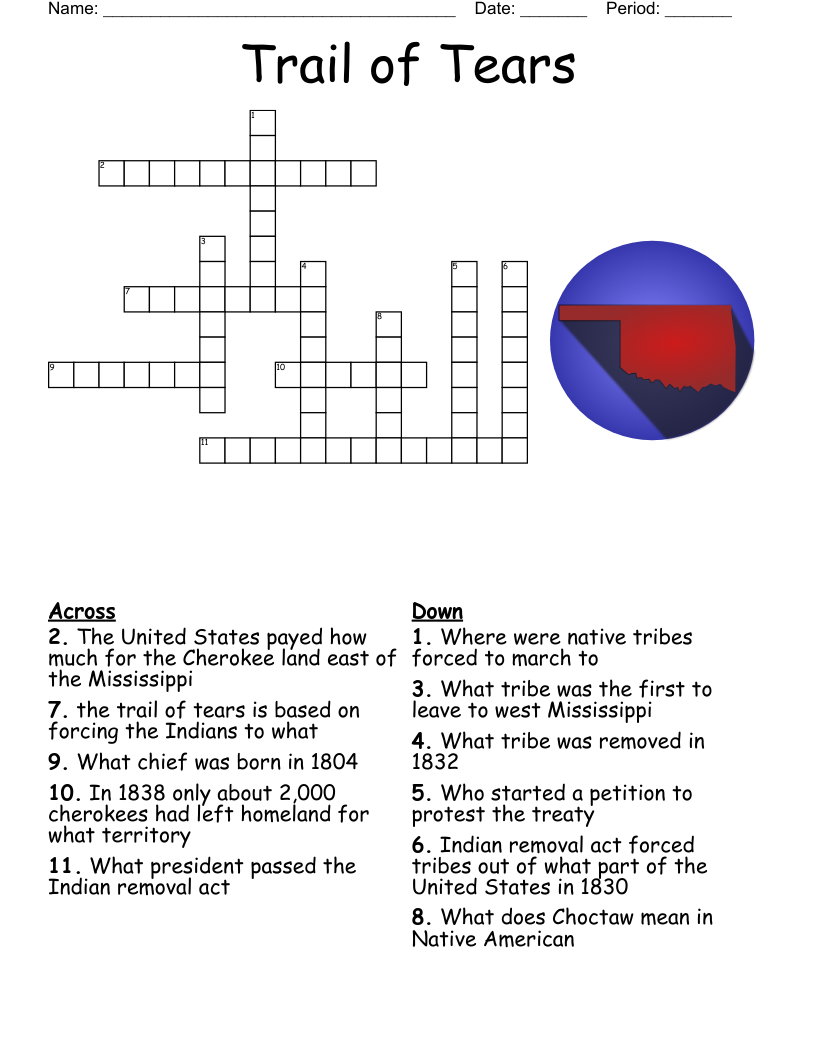 Trail of Tears  Crossword