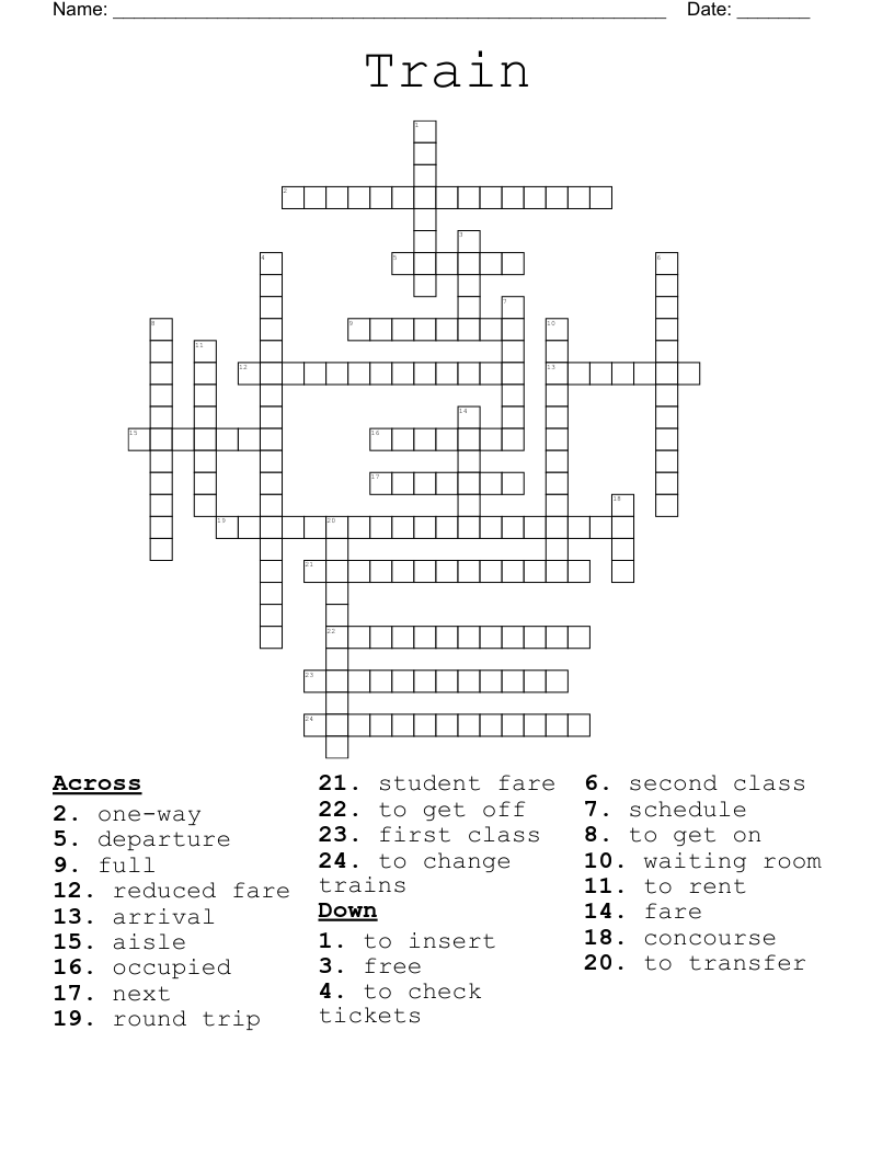 Train Crossword