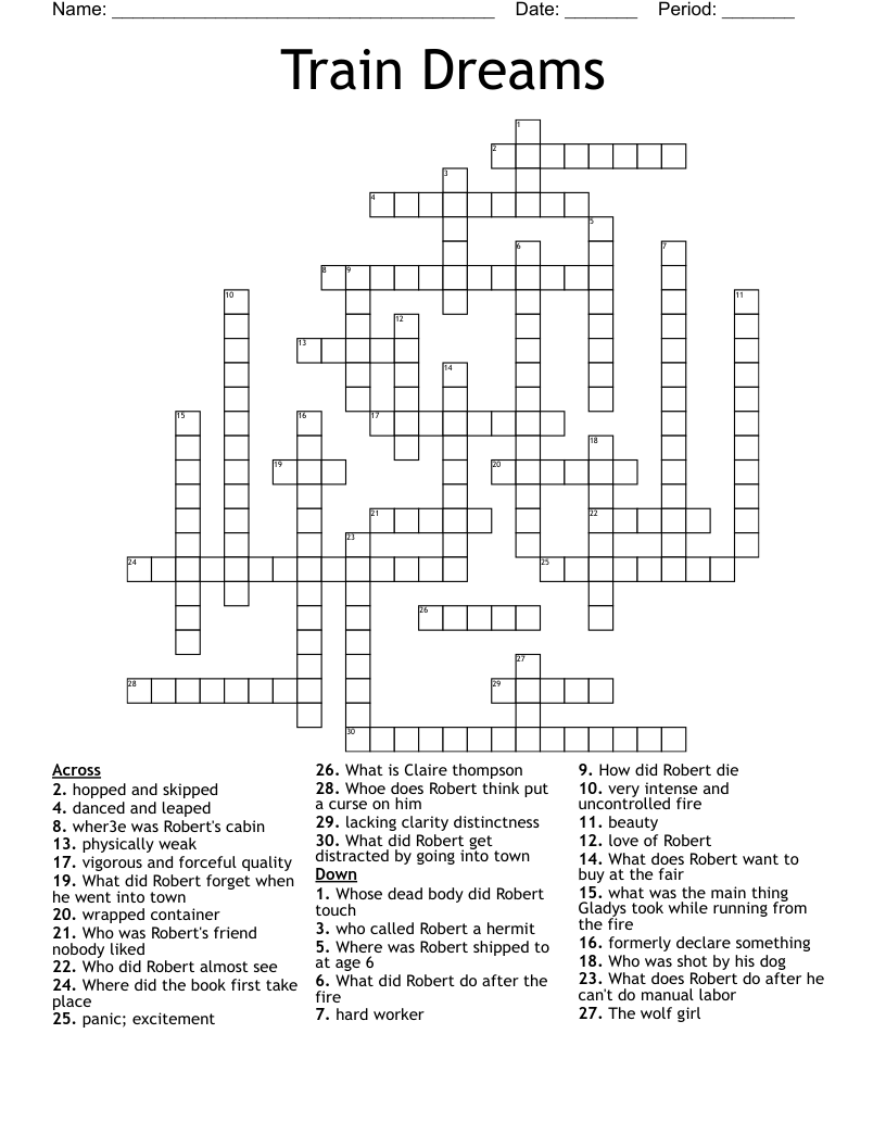 Train Dreams  Crossword