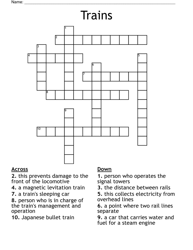 Trains Crossword
