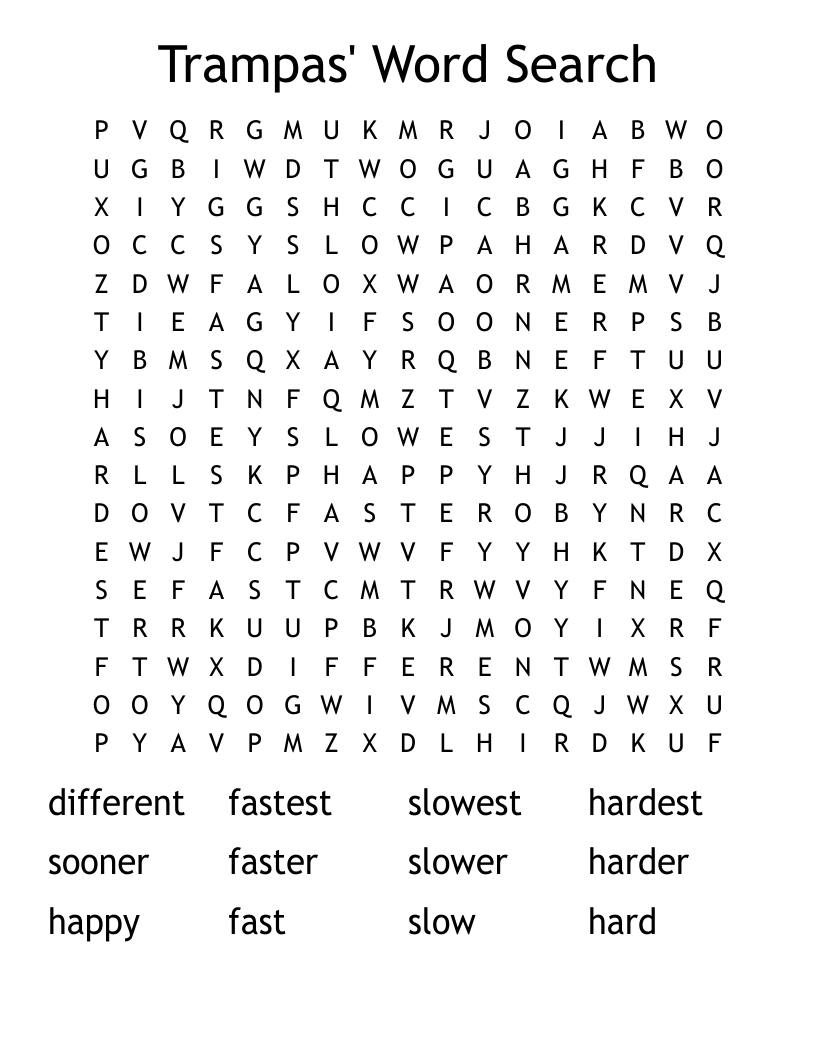 Trampas' Word Search