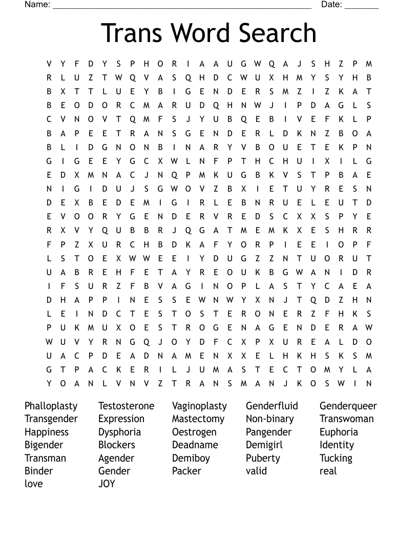 Trans Word Search