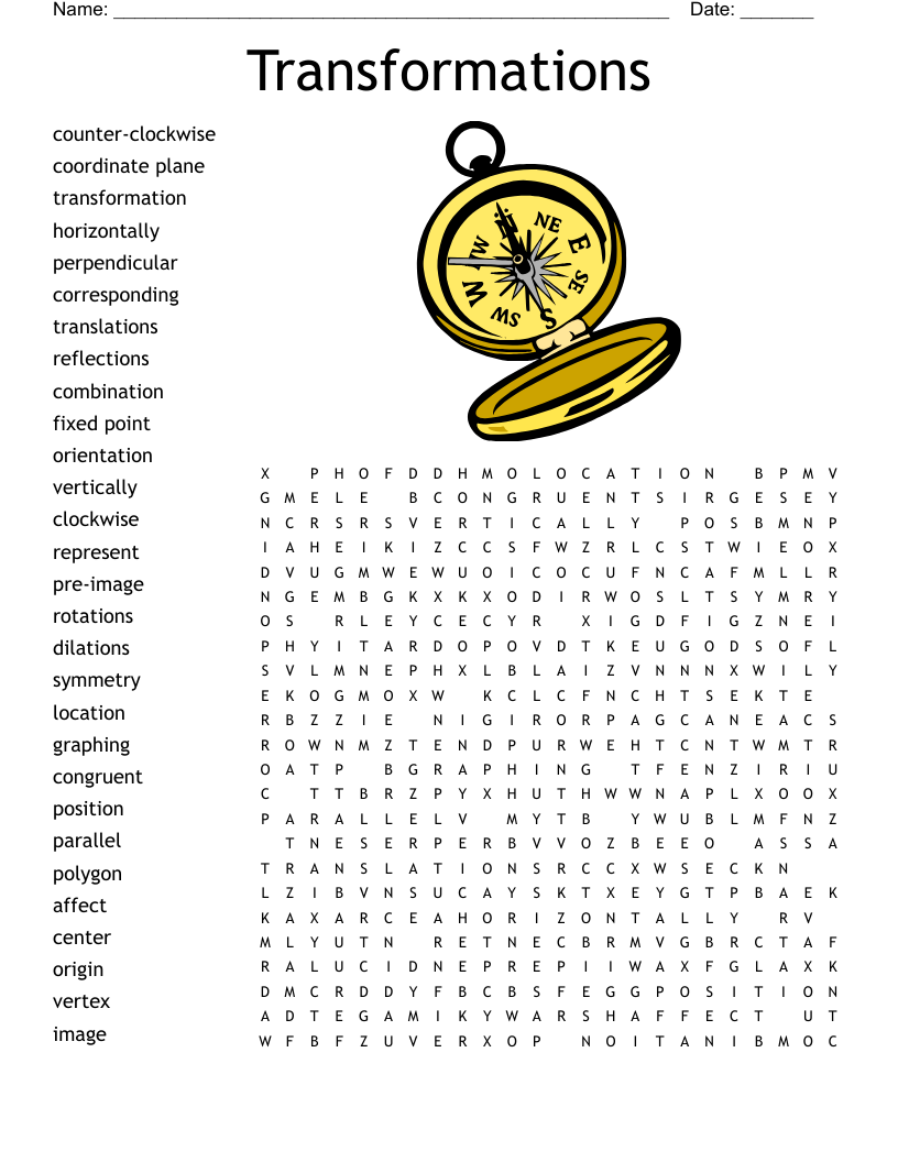 Transformations Word Search