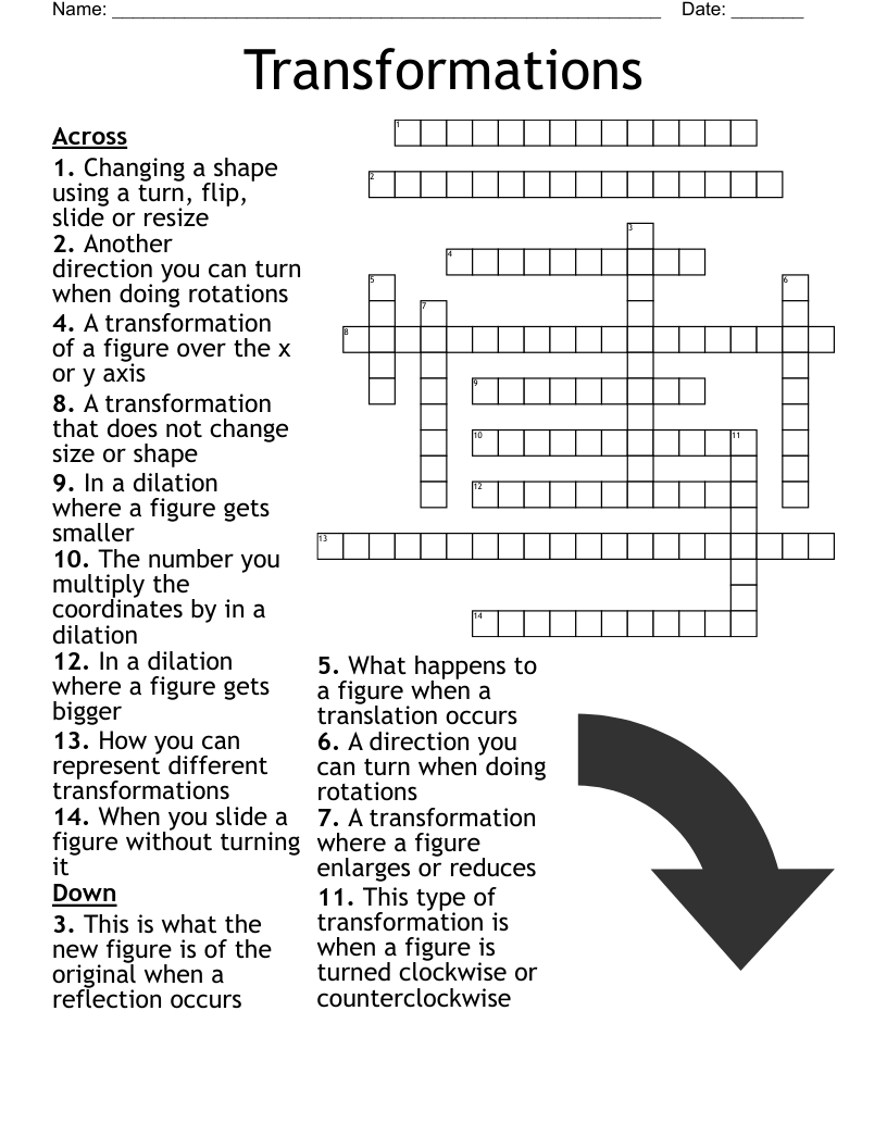 Transformations Crossword