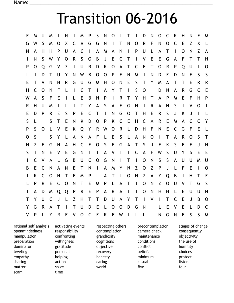 Transition 06-2016 Word Search