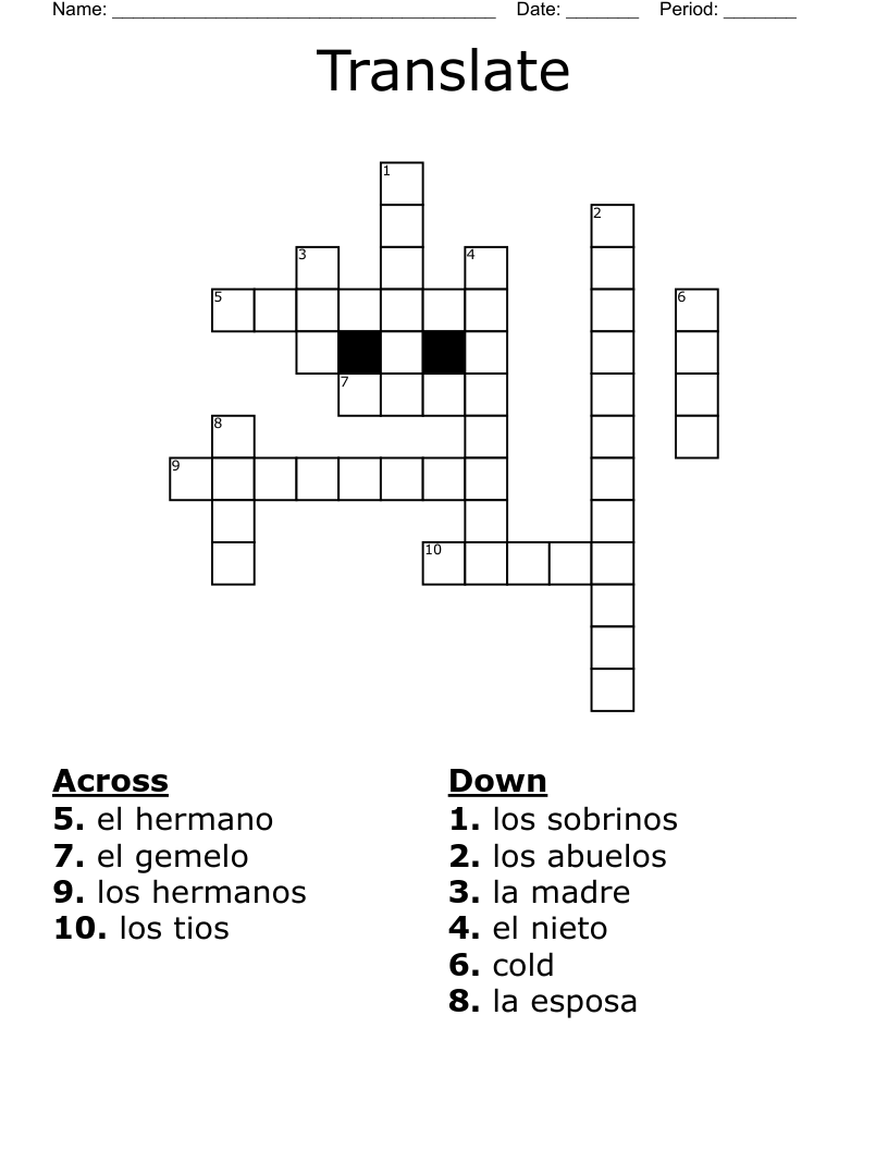 Translate  Crossword