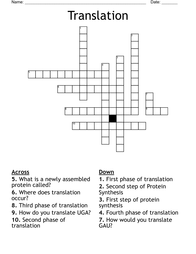 Translation Crossword