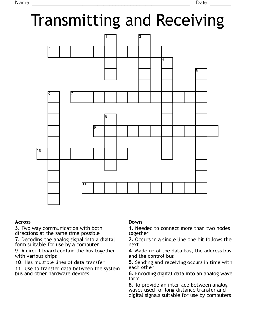 Transmitting and Receiving Crossword