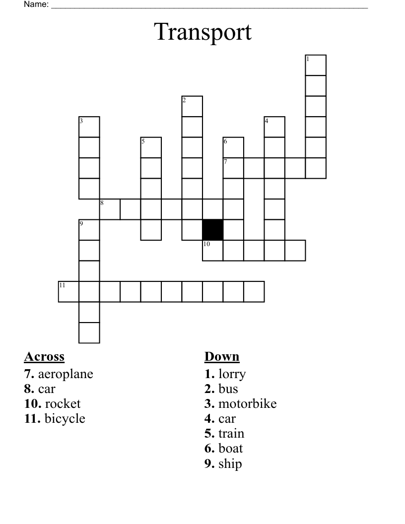 Transport Crossword