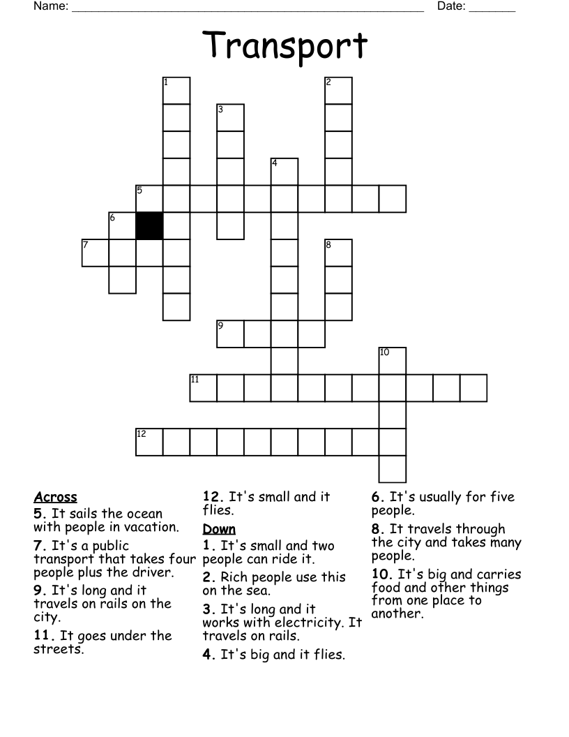 Transport Crossword
