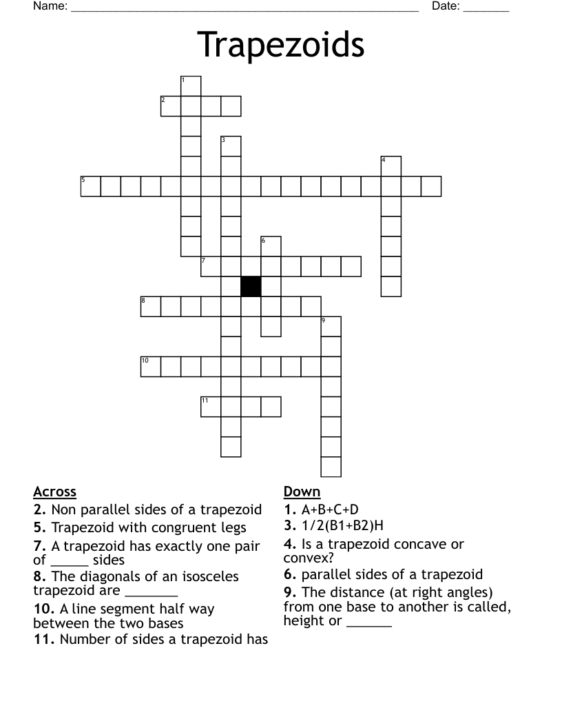 Trapezoids Crossword