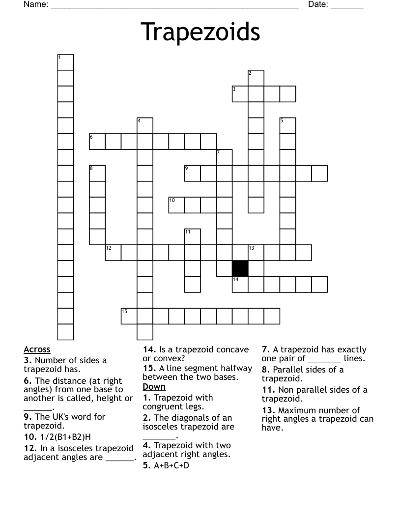 Trapezoids Crossword
