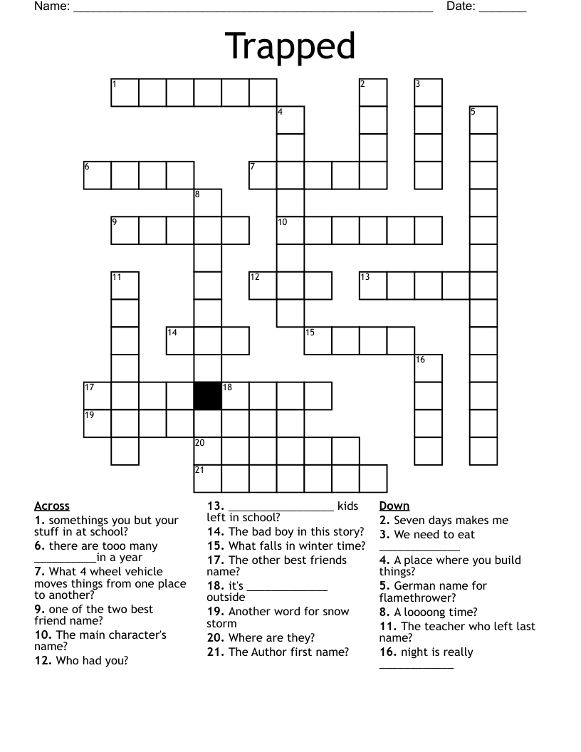 Trapped Crossword
