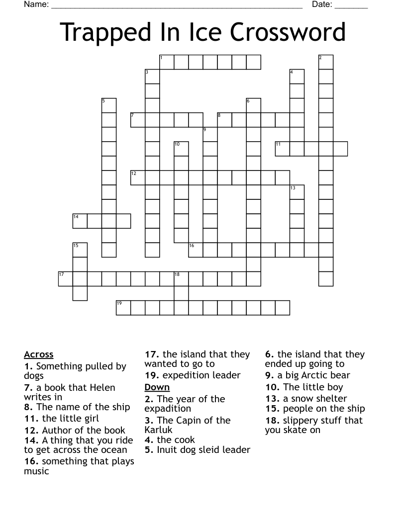 Trapped In Ice Crossword