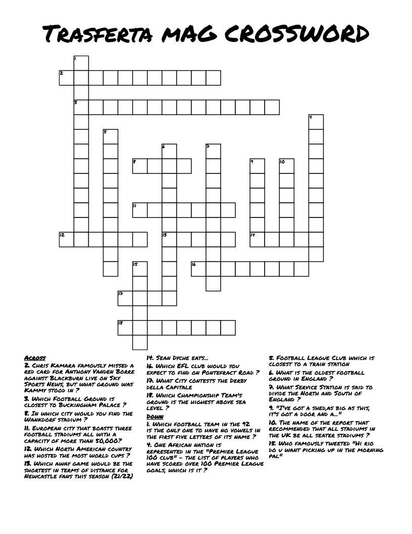 Trasferta mAG CROSSWORD