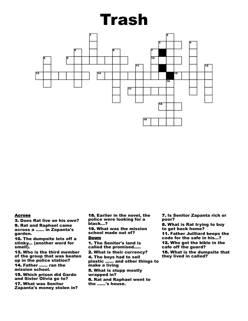 Trash Crossword