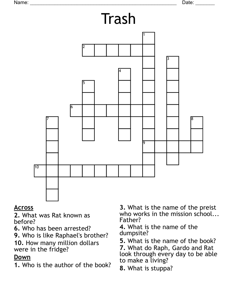 Trash Crossword