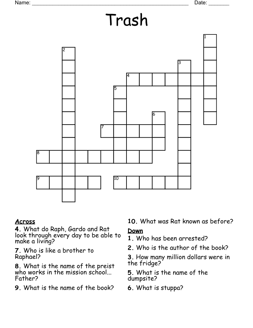 Trash Crossword