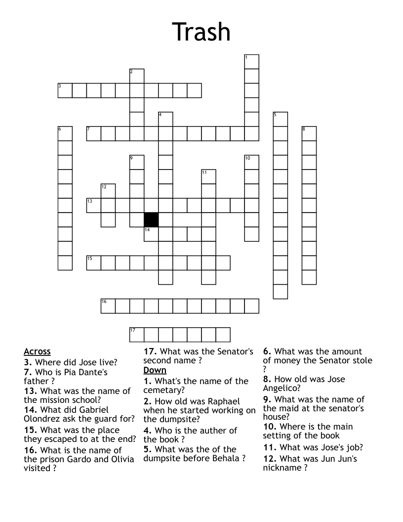 Trash Crossword
