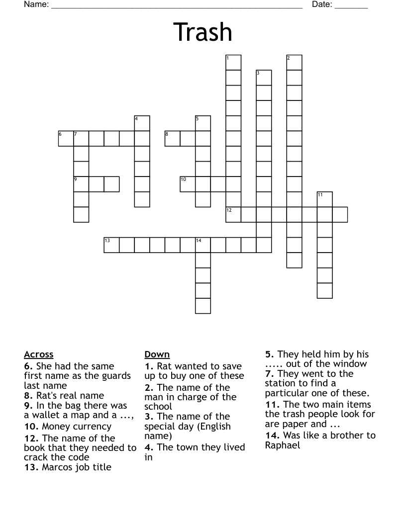 Trash Crossword