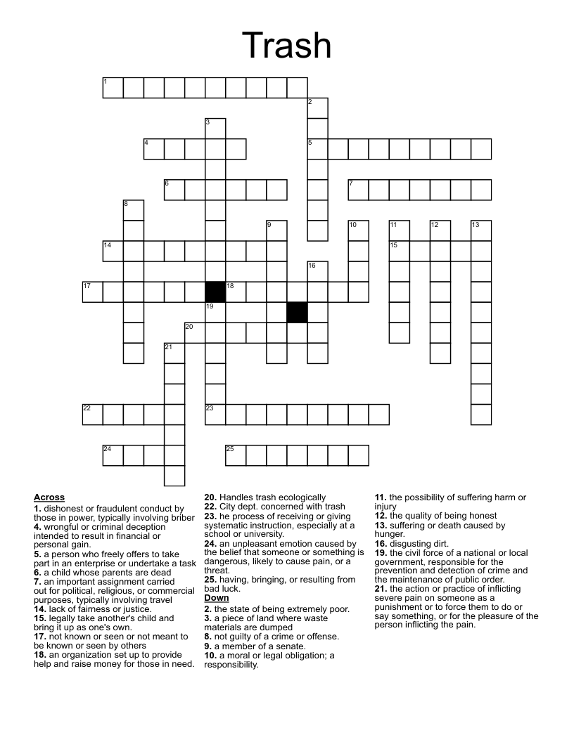 Trash Crossword