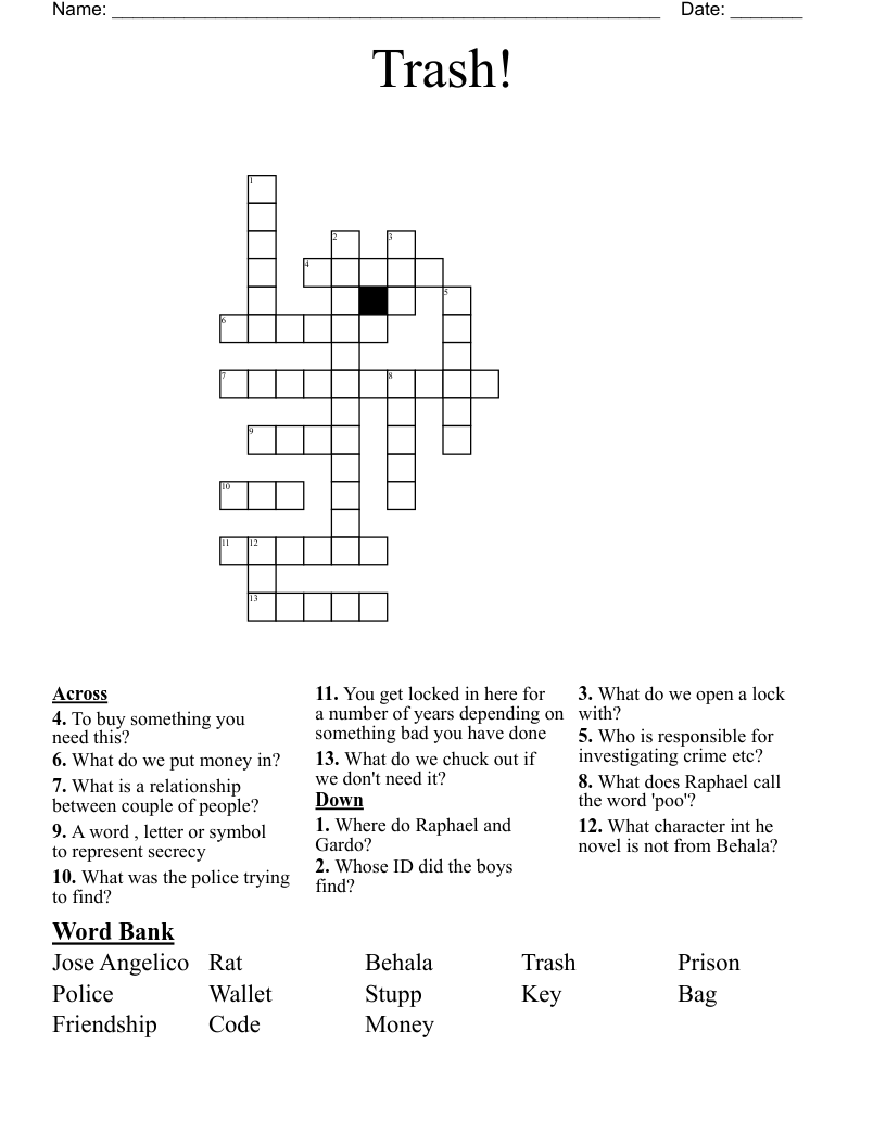 Trash! Crossword
