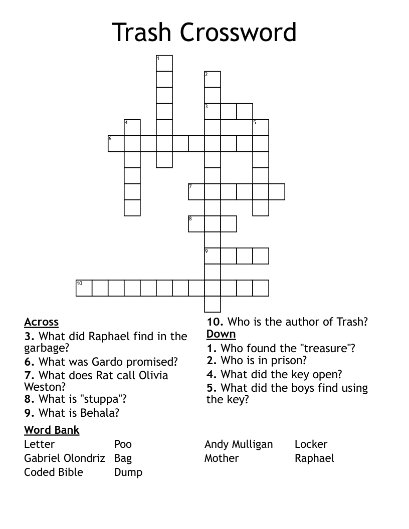 Trash Crossword