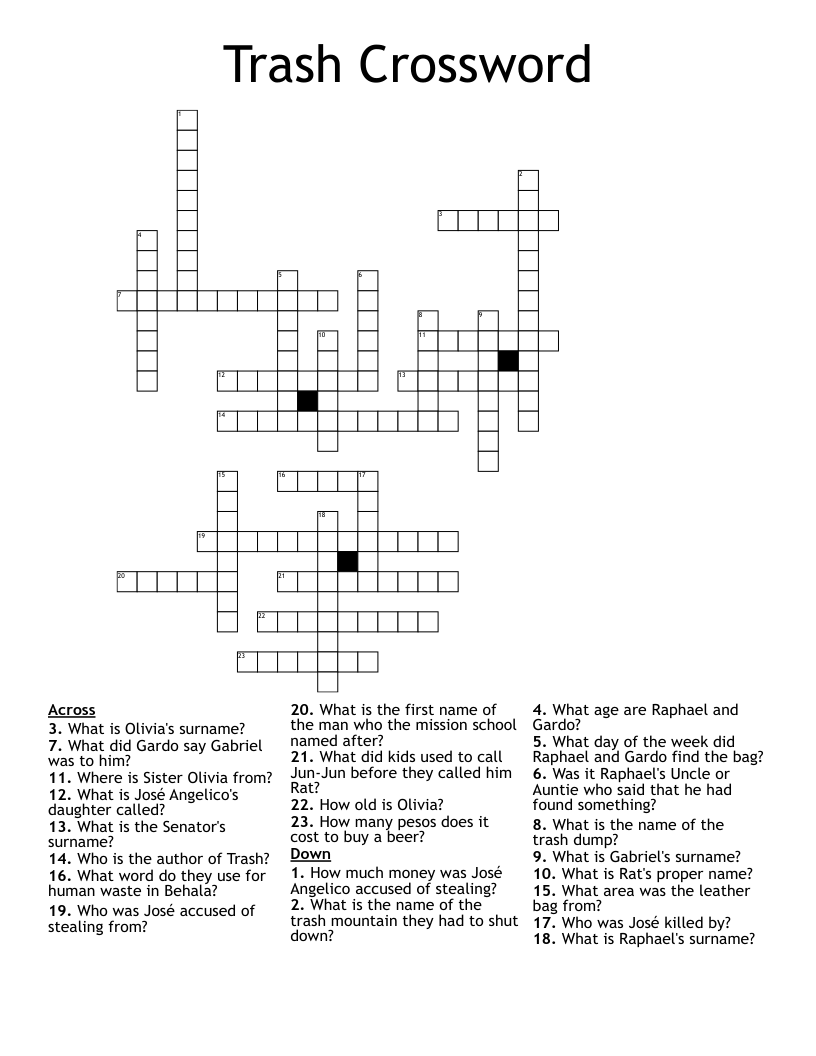 Trash Crossword
