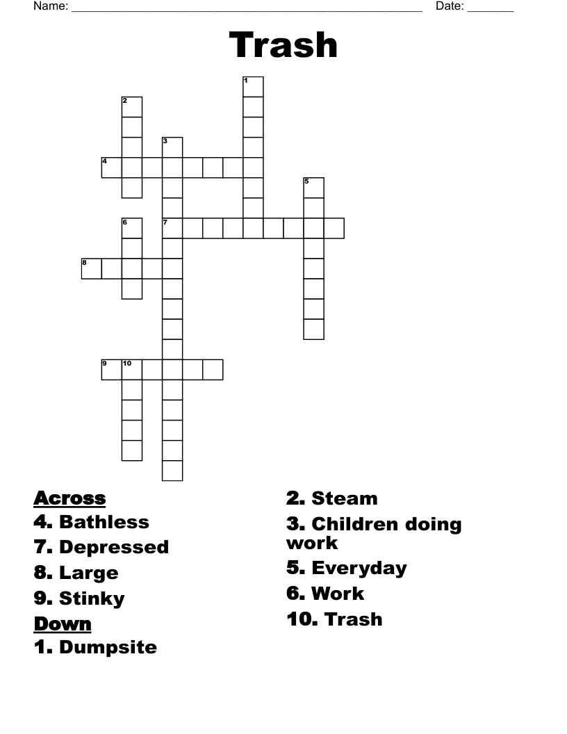 Trash  Crossword