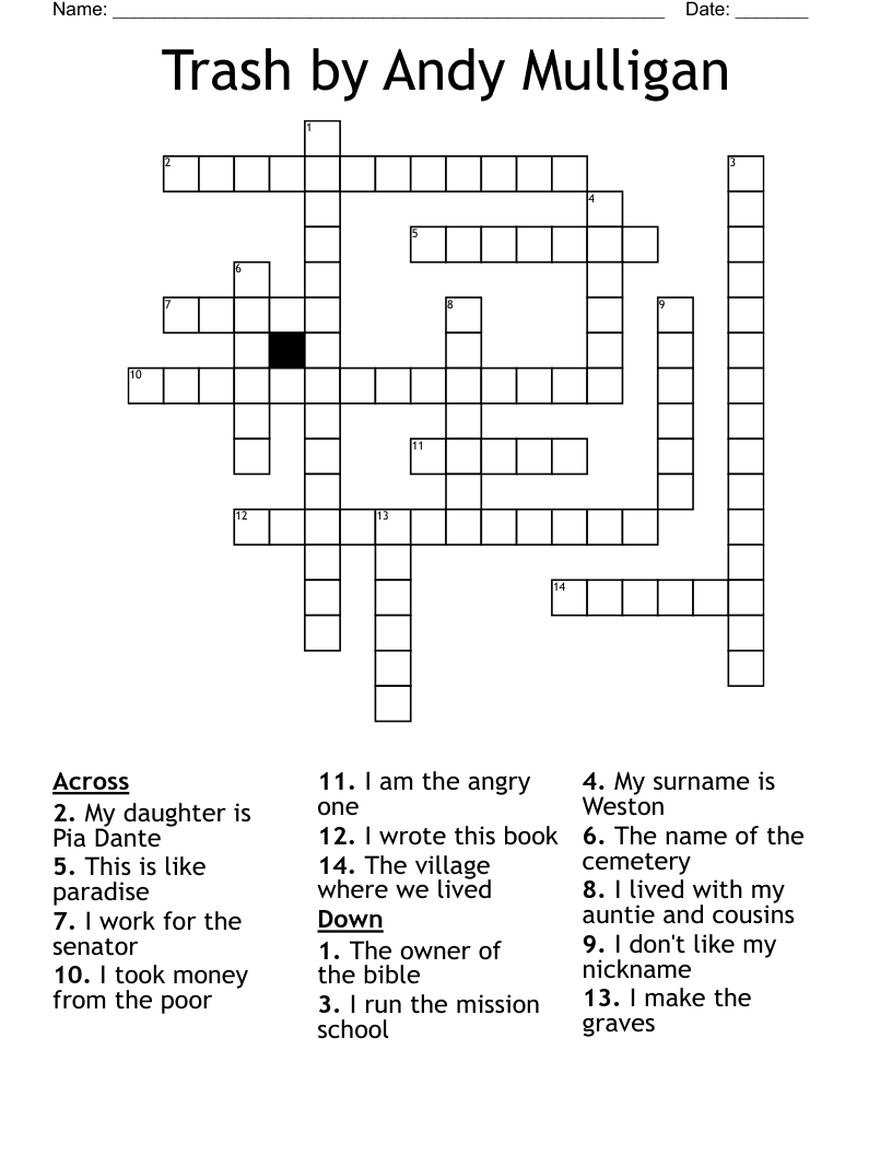 Trash by Andy Mulligan Crossword