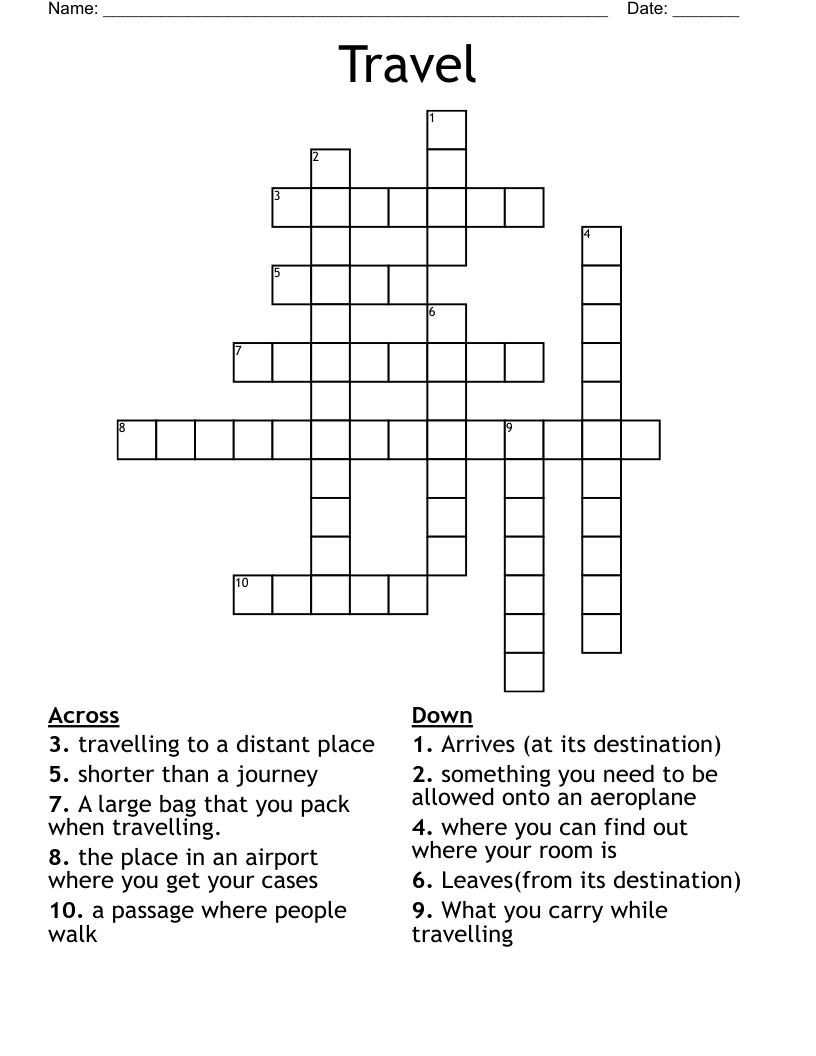 Travel Crossword