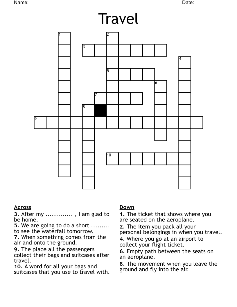 Travel Crossword