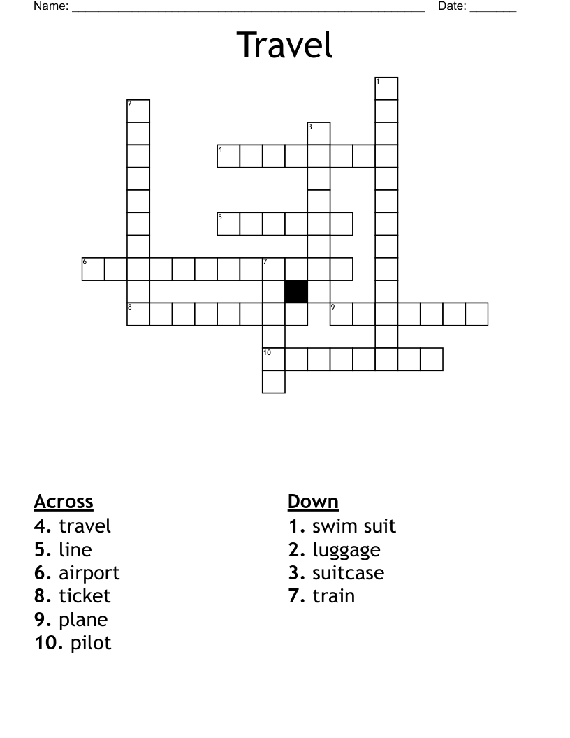 Travel Crossword