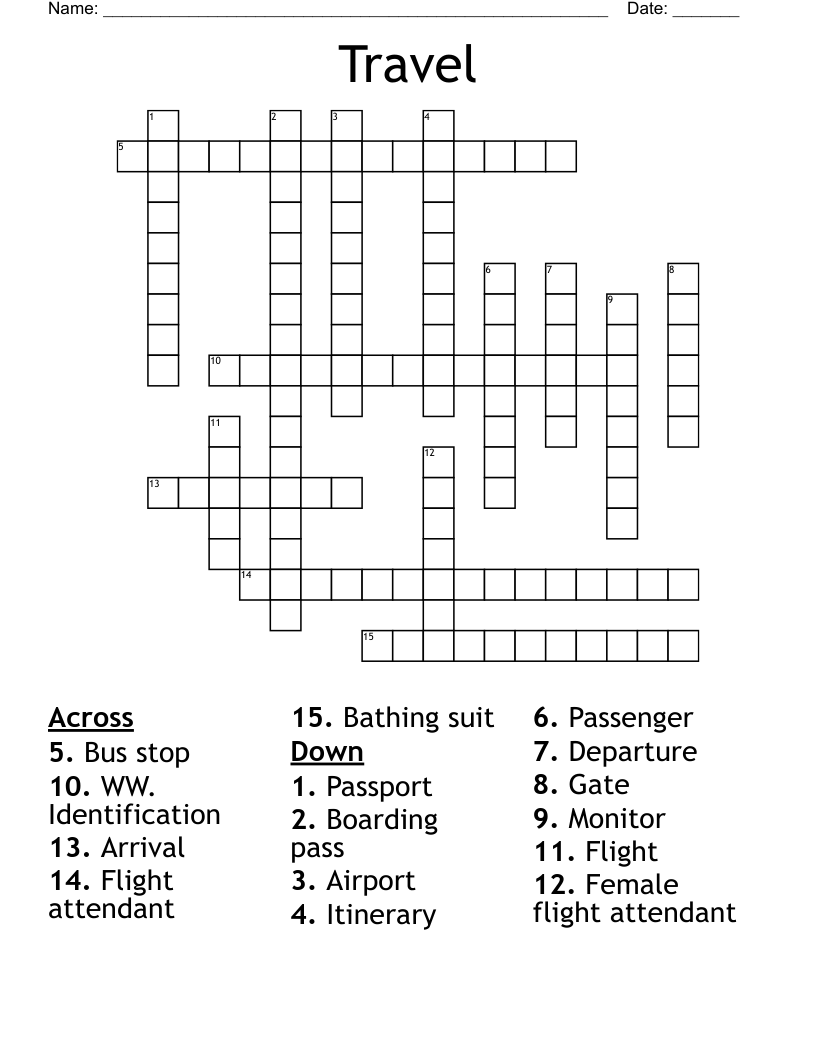 Travel Crossword