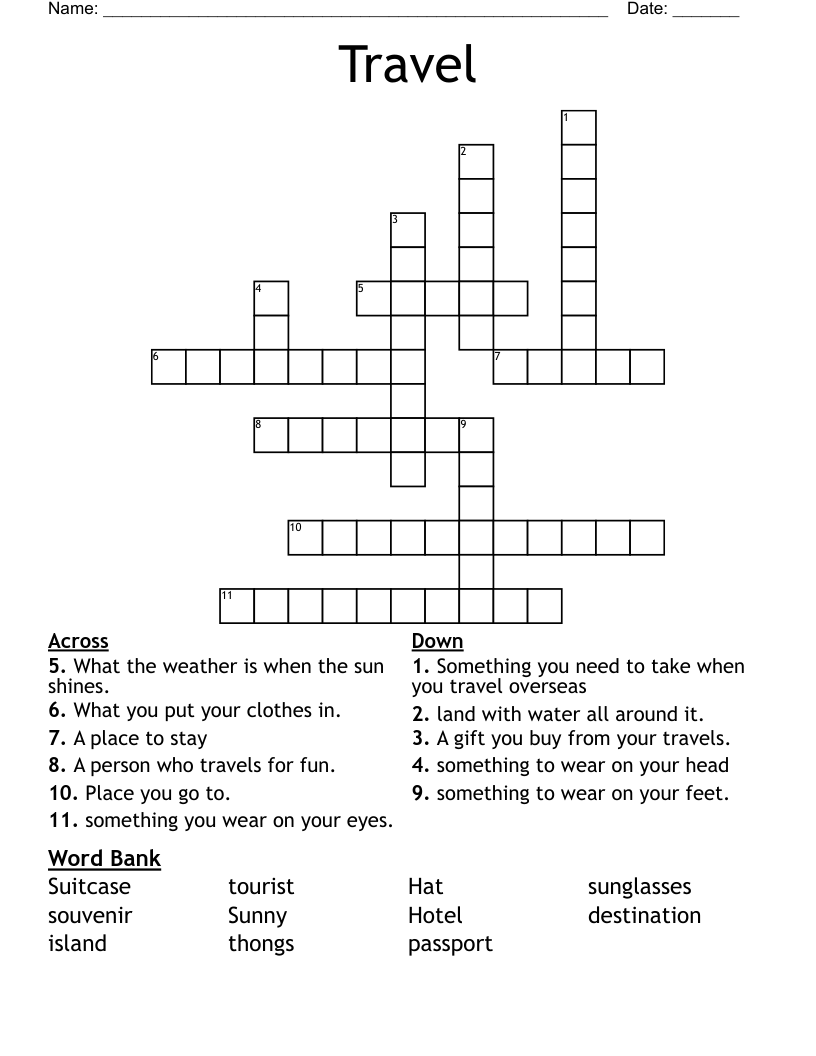 Travel Crossword