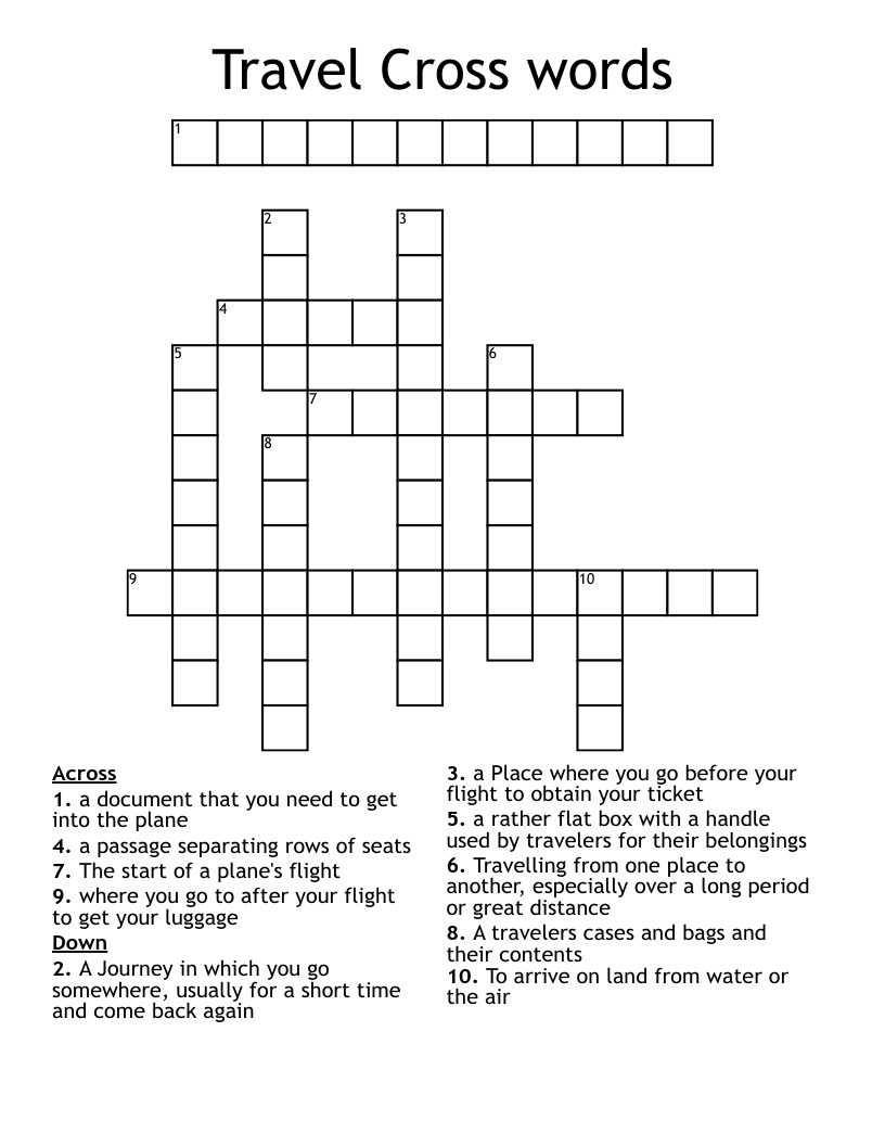 Travel Cross words