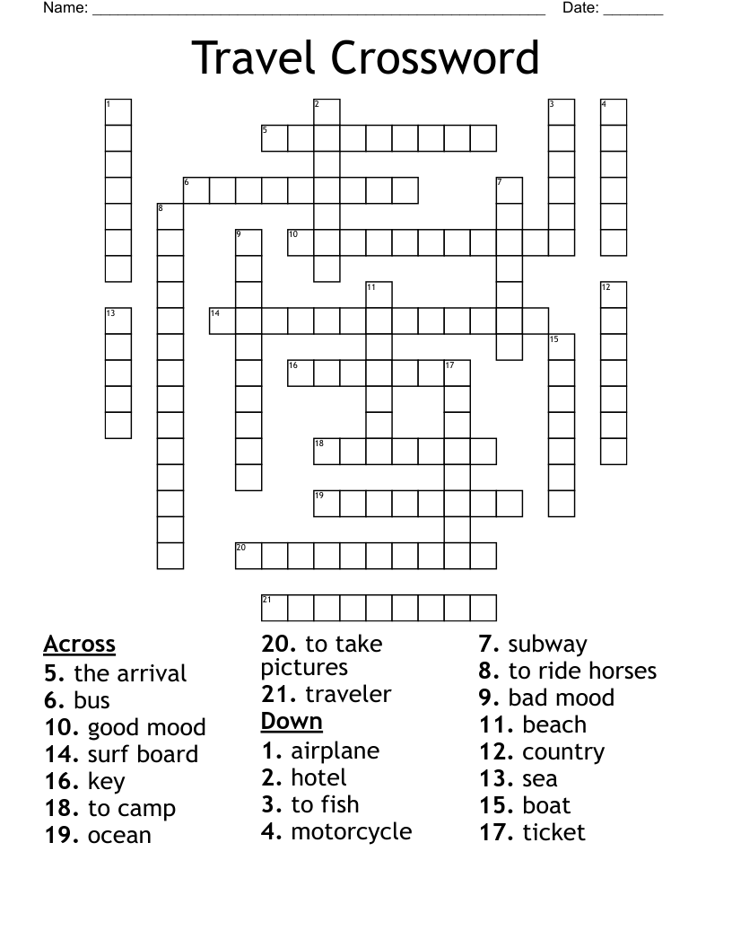 Travel Crossword