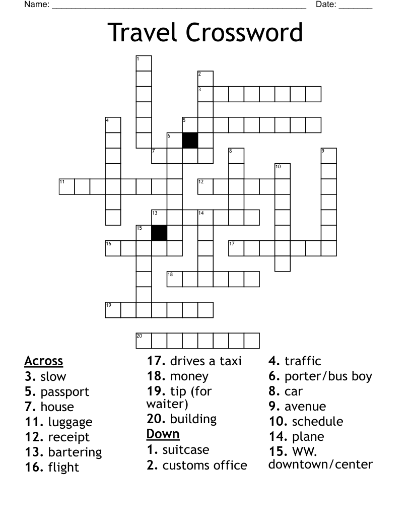 Travel Crossword