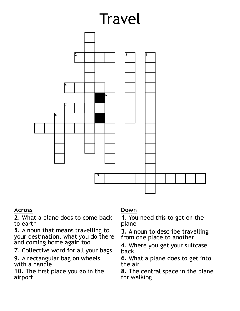 Travel  Crossword