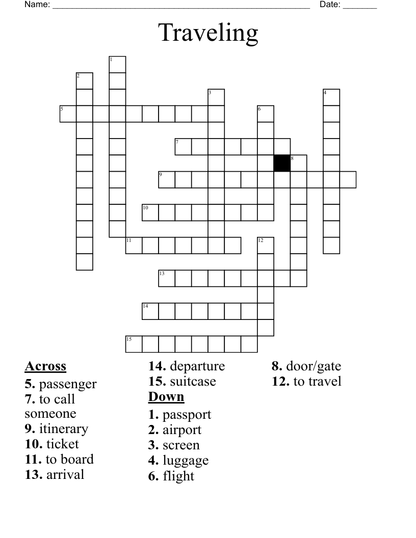 Traveling Crossword
