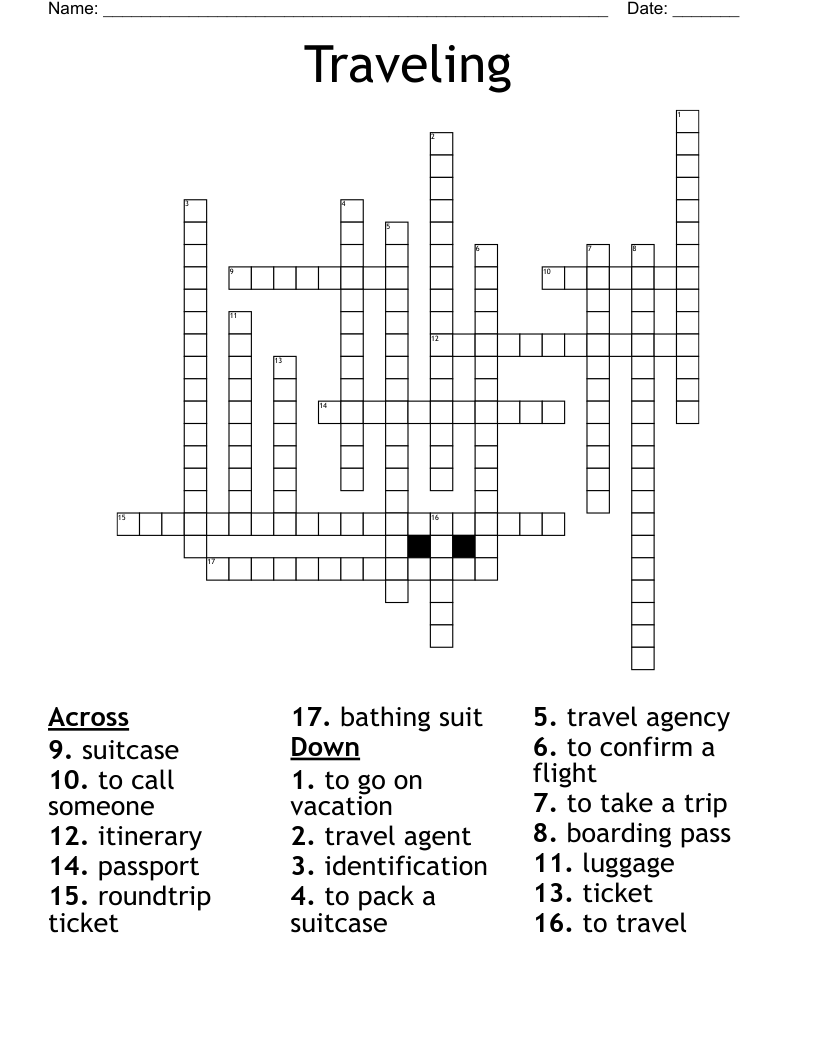 Traveling Crossword