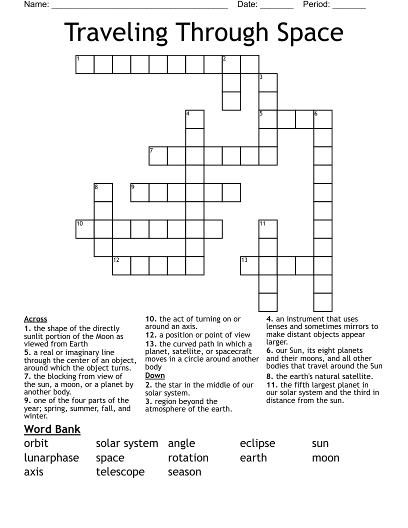Traveling Through Space Crossword