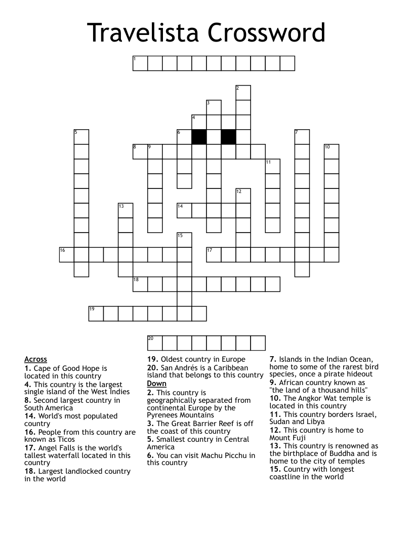 Travelista Crossword
