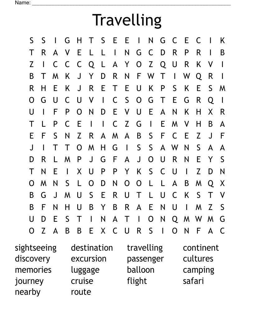 Travelling Word Search