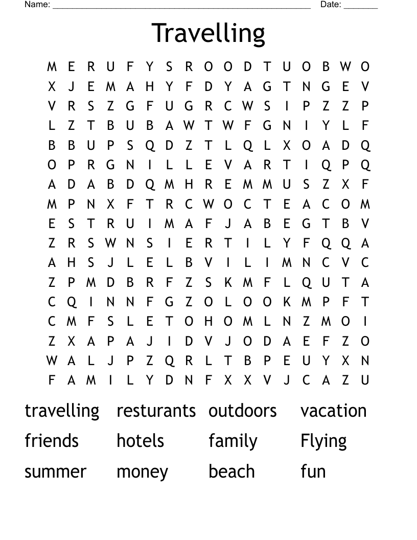 Travelling Word Search