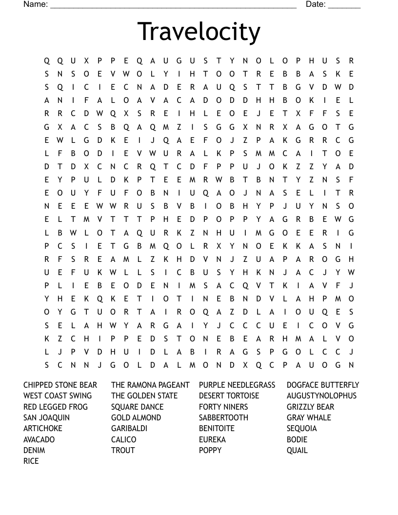 Travelocity Word Search
