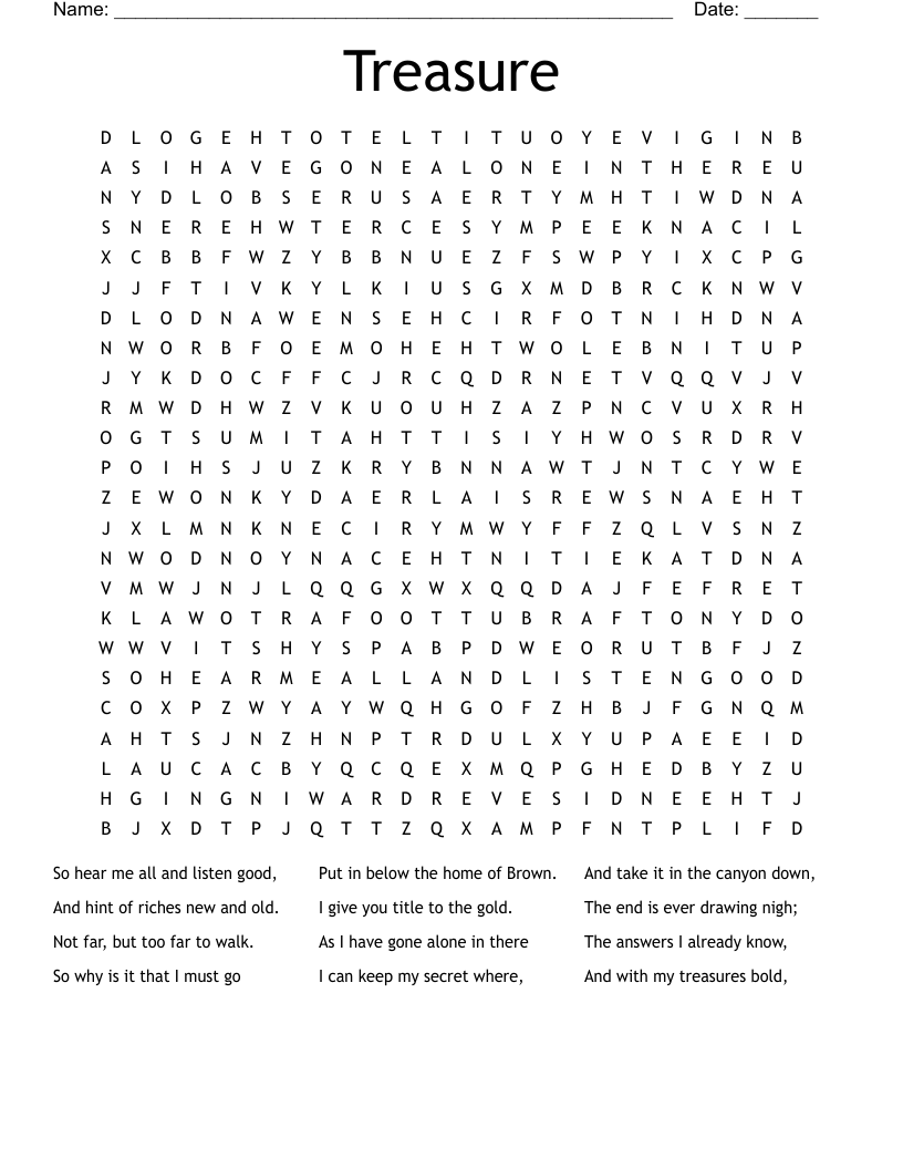 Treasure Word Search